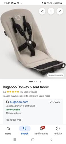 Bugaboo donkey5 seat fabric - bugaboo,