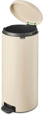 Pedal Bin 30L Large Soft Closing Lid Waste Bin for Kitchen Inner Bucket,  Beige 