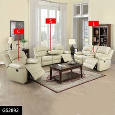 Beige Recycled Leather 3-Piece