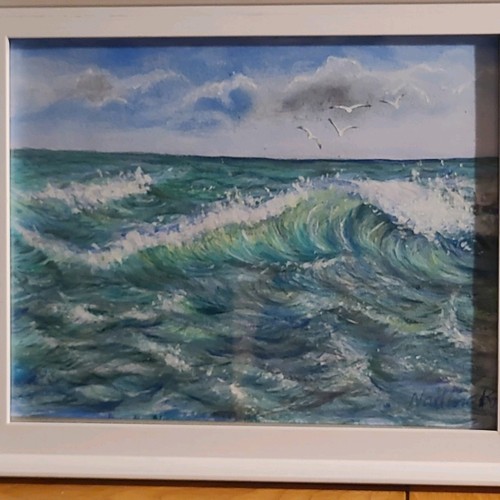 Framed seascape painting - seascape,