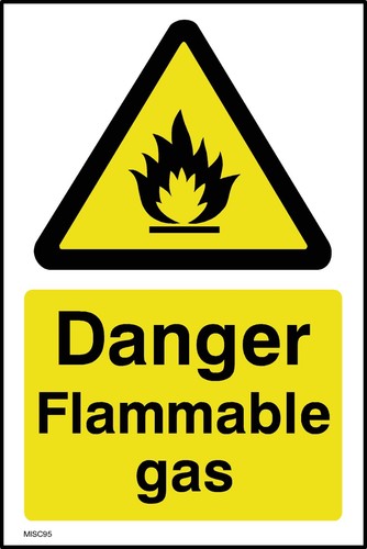 Danger flammable gas sign - danger,