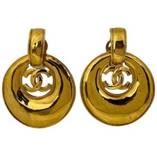 CHANEL (Interlocking) CC logo  Earrings swing Earrings Gold Plated Gold Women