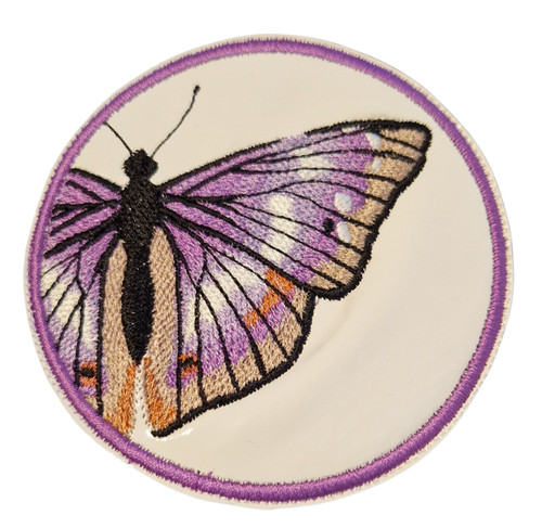 Embroidered butterfly purple - butterfly,