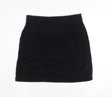 Next Women’s Black Corduroy Mini Skirt Size 6 High Waist