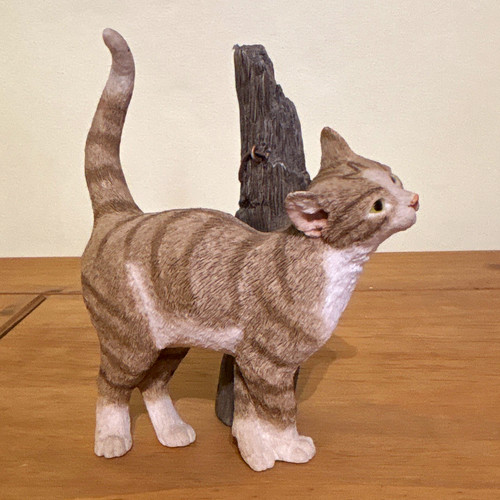 Tabby cat ornament figurine - tabby,