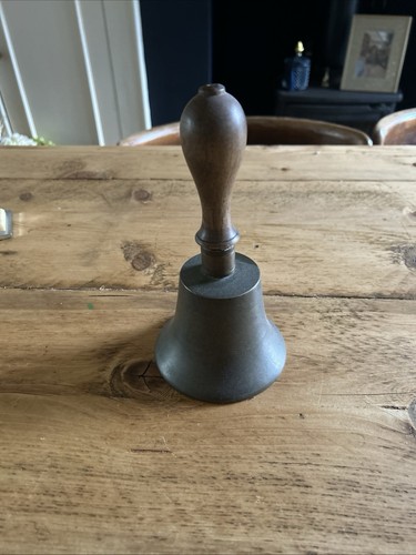 Brass hand bell large vintage - brass,