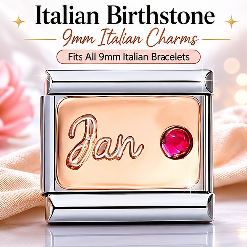 Italian birth stone charms 9mm - stone,