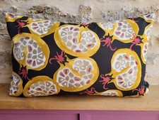 Sanderson Emma Bridgewater Pomegrantate Fabric & Black Velvet Cushion Cover