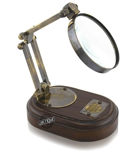 Brass desk magnifying - brass,