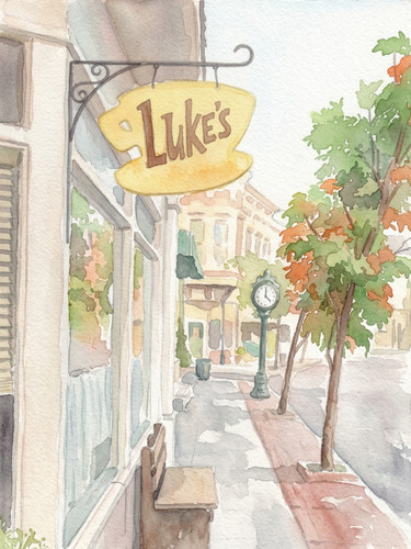 Gilmore girls lukes watercolor - girls,