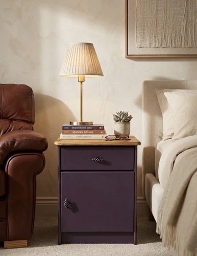Wooden bedside table - , cupboard