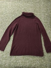 JOHNSTONS of ELGIN made in Scotland, 100% cashmere burgundy brown, size medium