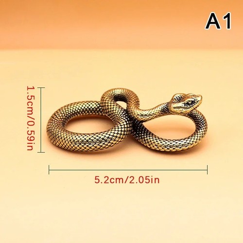 Copper brass snake figurine - brass,