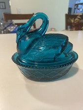 Swan on Nest Glass 6x4 Dish