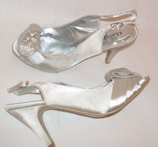 SIZE 3 4 5 6 SILVER GREY SATIN