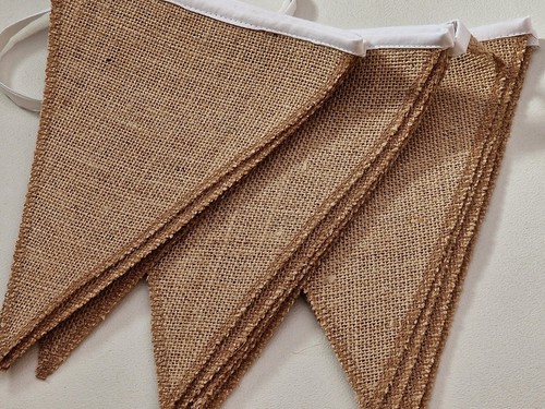 Hessian fabric bunting with - hessian,