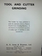 Jones & Shipman Tool & Cutter Grinding Manual