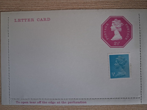 Postal stationery 2p - postal, +