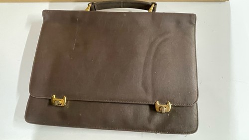 Brown leather satchel - leather,