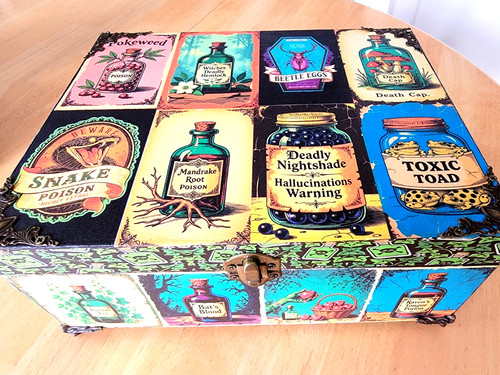 Handmade decoupage wooden box - wooden,