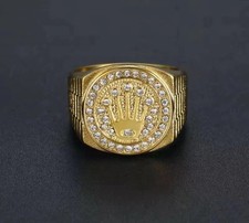 Gold Colour Iced Out Crown Ring / Brand new & Stylish