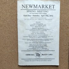 Newmarket Race Card 29th April 1972 2000 Guineas