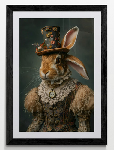 Rabbit wearing clothes framed - clothes,