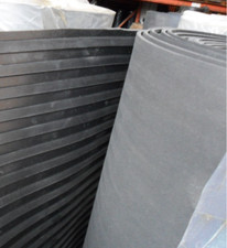 Black Cattery Dog Canine Kennel Floor BROAD Ribbed Rubber Flooring Mat 2m x 3mm