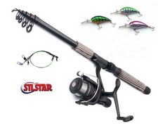 Silstar Radar Reel & CARBON Telerod Spinning combo Choose from 7ft to 12ft rods