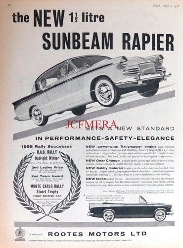 Vintage sunbeam rapier 1 - sunbeam, 1.5l