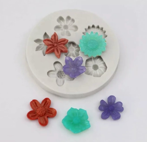 Flowers silicone fondant mould - flowers,