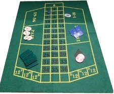 Green Roulette Casino Cloth - Layout - Baize Free P+P 61cm x 45cm approx