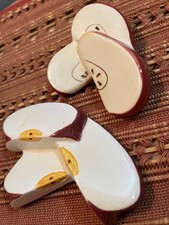 Vtg wall art slices of set 2 apple pear ceramic