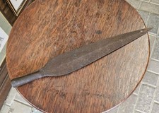 Antique Zulu Assegai Iron Spearhead pre 1945 17 inch South Africa genuine piece