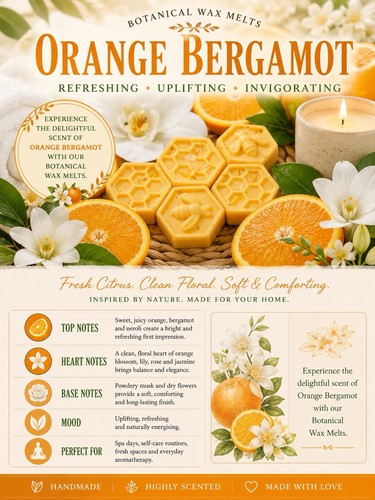Orange bergamot botanical - orange, &