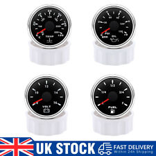 4 Gauge Set 52mm Fuel Level Oil Pressure Water Temp Voltmeter For Boat Car UK