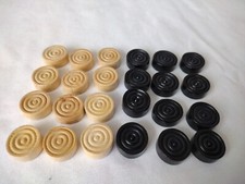 Set of Wooden Draughts Pieces