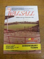 17/10/1989 Walsall v Shrewsbury Town