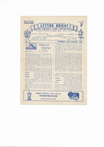 1955 leyton orient - leyton,