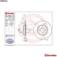 2x BRAKE DISC 09.C422.11 FOR