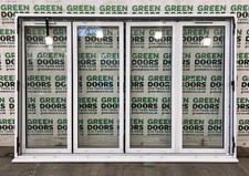 ALUMINIUM BIFOLDING BIFOLDS DOORS WHITE REYNAERS EXTERNAL EXTERIOR USED GLAZED