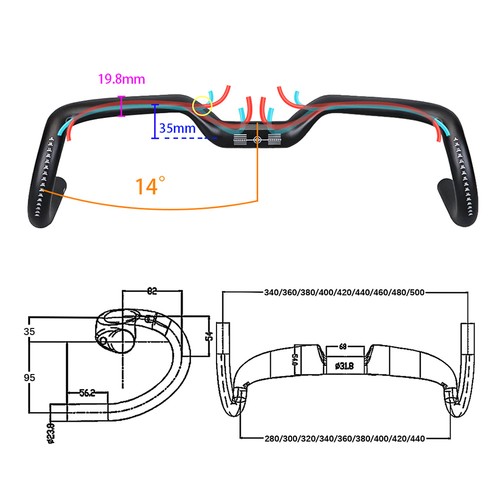 Balugoe carbon handlebar - 14°,