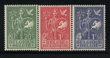 Belgium HINGED Scott B544-46 Value $ 73.50 ( 1 )