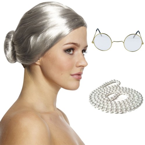 Grey wig grandma granny - grandma,