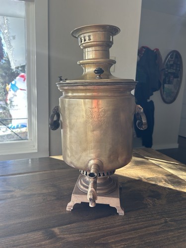 Antique russian brass samovar - antique,