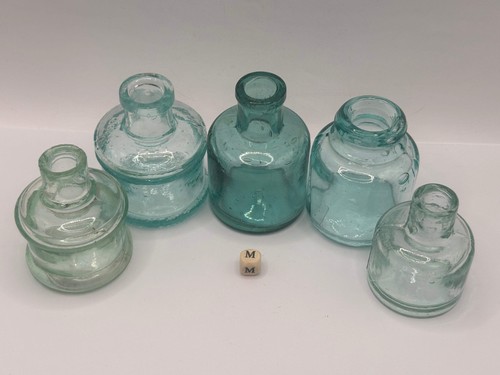 Old aqua glass inks - old,