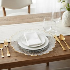 6Pcs Clear Floral Charger