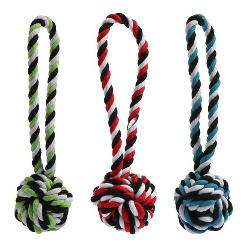 Dog rope toy ball - rope,