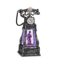 RAZ Imports Skeleton Lighted Water Phone Lantern, 10.5-Inch