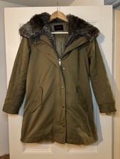 Zara Basic Khaki Olive Green Parka Coat